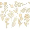 SILHOUETTES FLEURS BOIS 13CM X15 PIECES