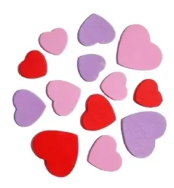 STICKERS COEURS MOUSSE 2 A 4 CM X 45 PCS