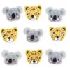 STICKERS 3D PANTHERES PAPIER ET KOALAS FEUTRINE X15 PIECES
