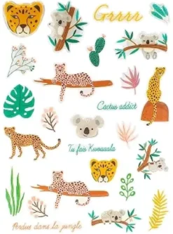 STICKERS EPOXY THEME JUNGLE 1.1 A 4.7CM X26 PIECES