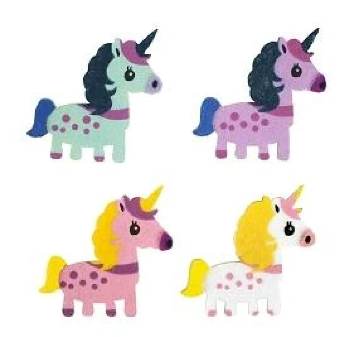 STICKERS FEUTRINE LICORNES 5 X 5.5 CM X 8 PCS