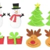 STICKERS FORMES DE NOEL FEUTRINE 3.5 A 7CM X8 PIECES