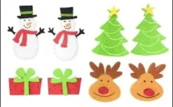 STICKERS FORMES DE NOEL FEUTRINE 3.5 A 7CM X8 PIECES