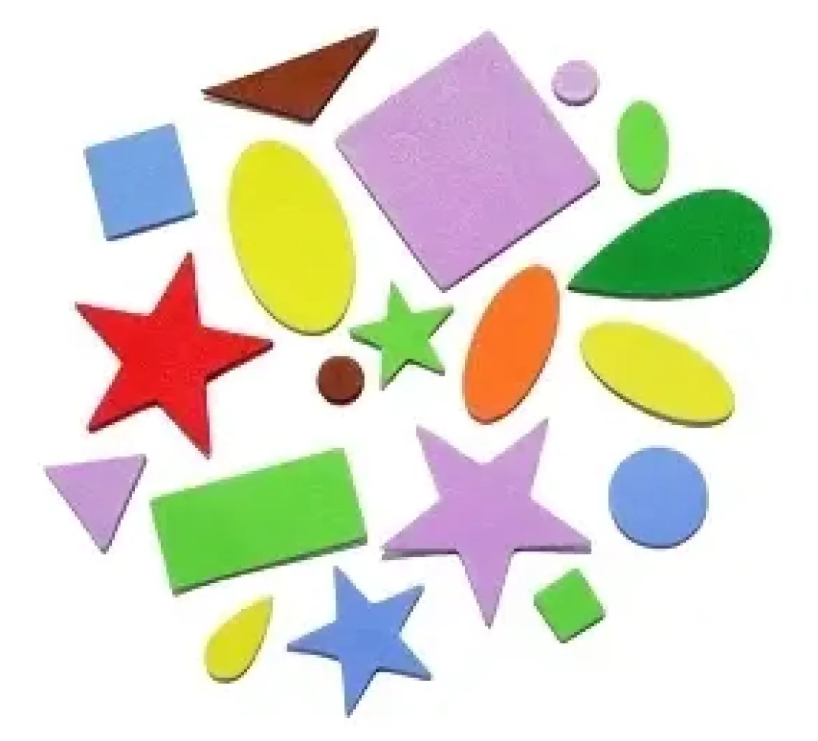 STICKERS GEOMETRIQUES MOUSSE 2.5 A 5 CM X 144 PCS