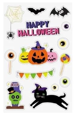 STICKERS HALLOWEEN EPOXY 1.2 A 6.8CM X14 PIECES