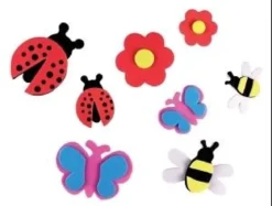 STICKERS INSECTES MOUSSE 3 A 6 CM X18 PIECES