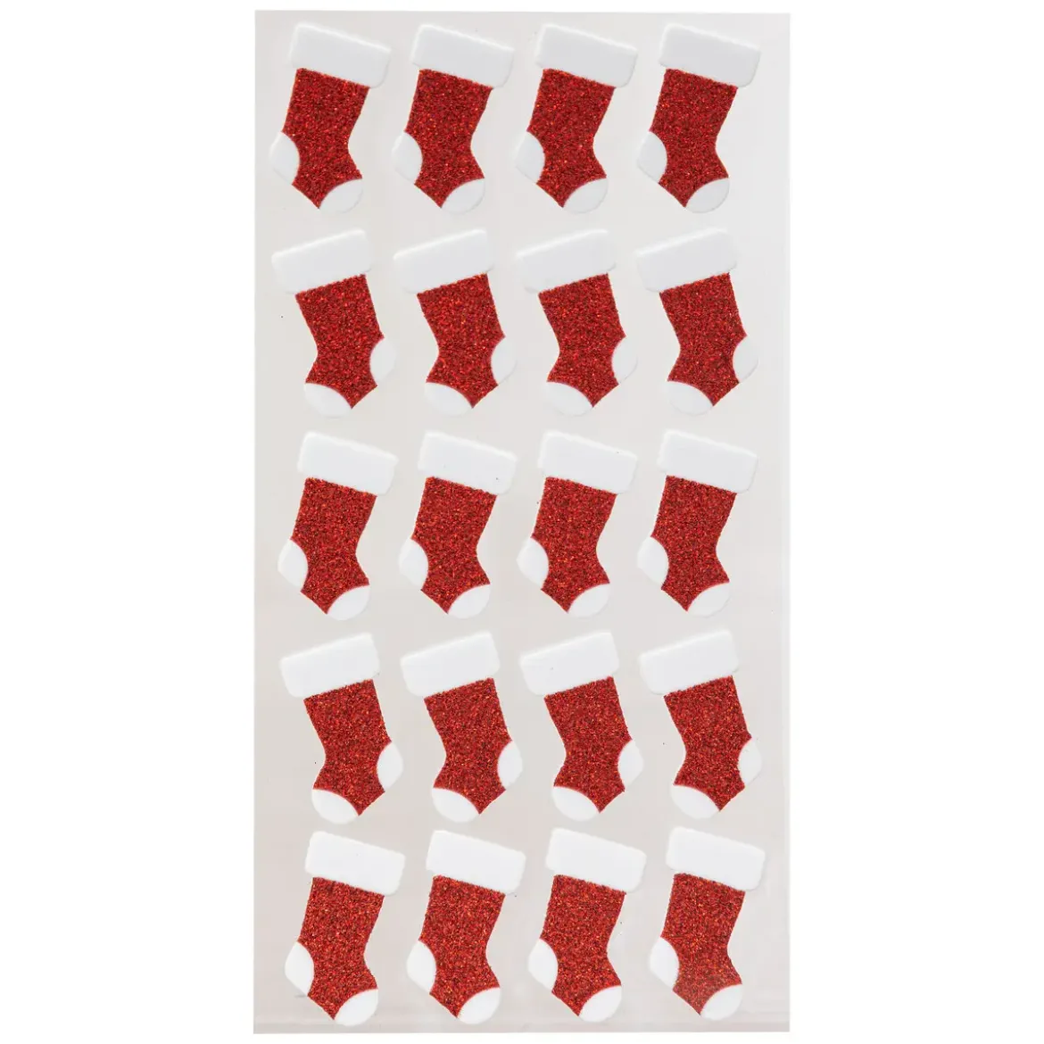 STICKERS PAILLETTES ROUGE ET BLANC 10X20CM