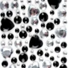 STICKERS STRASS COEUR NOIR CRISTAL 0.5 A 2 CM X 106 PCS