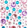 STICKERS STRASS CRISTAL RONDS COULEURS PASTEL X109 PIECES