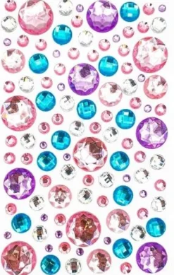 STICKERS STRASS CRISTAL RONDS COULEURS PASTEL X109 PIECES