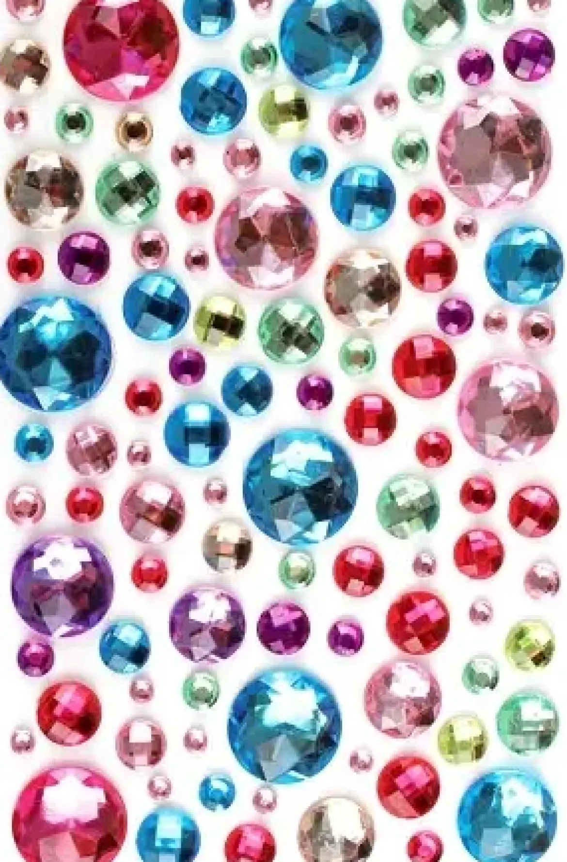 STICKERS STRASS ROND MULTICOLORE 0.5 A 2 CM X 106 PCS