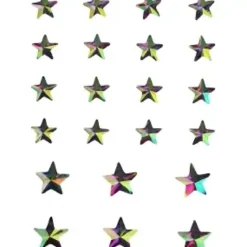 STICKER STRASS EN ACRYLIQUE ETOILE 1.4 X 1.4CM ET 2 X 2CM
