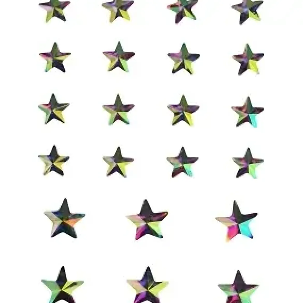 STICKER STRASS EN ACRYLIQUE ETOILE 1.4 X 1.4CM ET 2 X 2CM