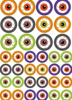 STICKERS YEUX HOLOGRAPHIQUES MULTICOLORE X36 PIECES