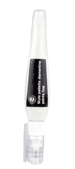 STYLO PAILLETTES DIAMANTINES BLANC 10G