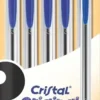 5 STYLOS BILLE CRISTAL BLEU
