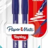 2 STYLOS BILLES EFFACABLES REPLAY BLEU