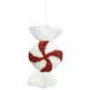 SUJET BONBON ROND ROUGE BLANC 28CM