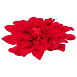 SUJET DE NOEL DAHLIA VELOURS ROUGE 20CM