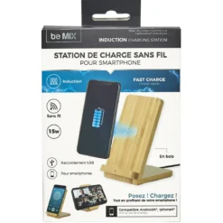 SUPPORT CHARGEUR INDUCTION BOIS 15W