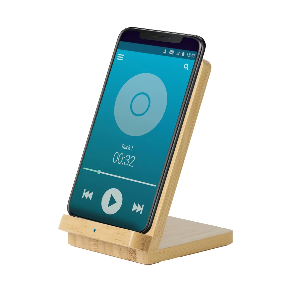 SUPPORT CHARGEUR INDUCTION BOIS 15W