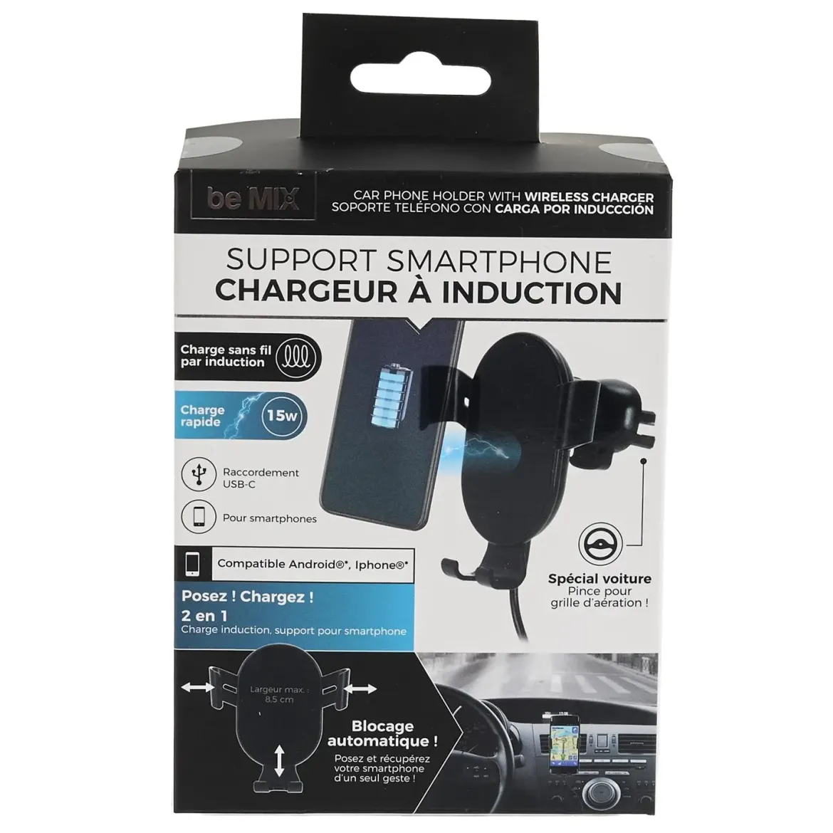 SUPPORT TELEPHONE CHARGEUR INDUCTION