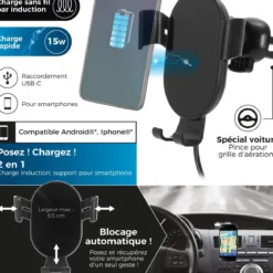 SUPPORT TELEPHONE CHARGEUR INDUCTION