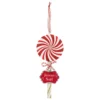 SUSPENSION BOIS BONBON ROND ROUGE BLANC 21CM
