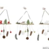 SUSPENSION BOIS CERF BOIS ROUGE ET BLANC 30X7X30CM