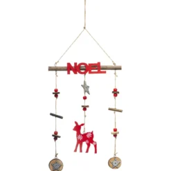 SUSPENSION BOIS MOBILE NOEL 38CM