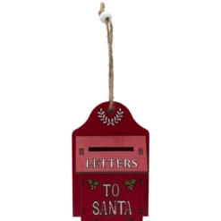SUSPENSION BOITE AUX LETTRES NOEL ROUGE H.10CM