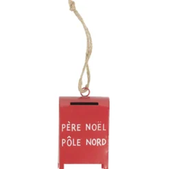 SUSPENSION BOITE AUX LETTRES NOEL METAL ROUGE