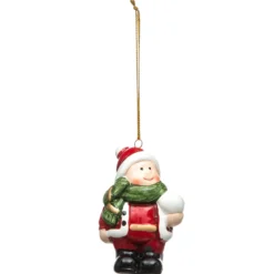 SUSPENSION CERAMIQUE PERSONNAGE NOEL H.6.5CM