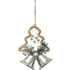SUSPENSION CLOCHE ARGENT SAPIN 13CM