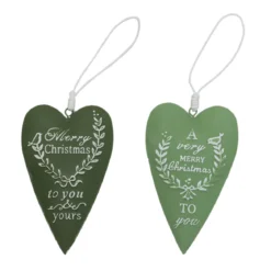 SUSPENSION COEUR METAL VERT