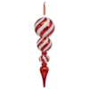 SUSPENSION DECO BOULE ROUGE BLANC 35CM
