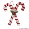 SUSPENSION DOUBLE SUCRE CANNE 23X9X30CM ROUGE BLANC