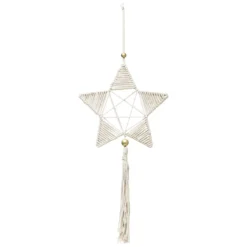 SUSPENSION ETOILE CORDE BEIGE H.54CM