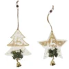 SUSPENSION ETOILE ET SAPIN ENNEIGE AVEC CLOCHE