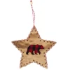 SUSPENSION ETOILE OURS TARTAN H14CM