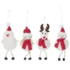 SUSPENSION FIGURINE NOEL BLANC ET ROUGE H.16CM