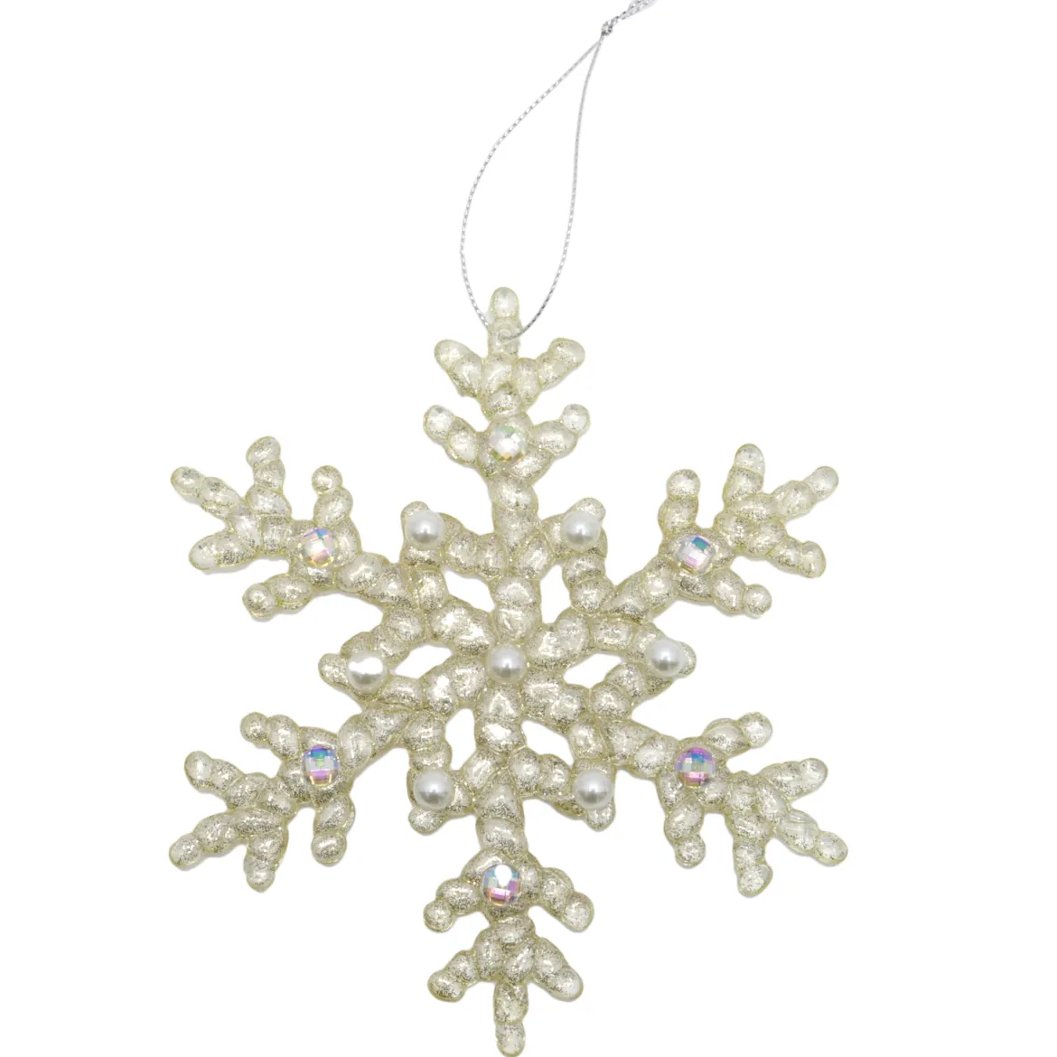 SUSPENSION FLOCON METALISEE BIJOU D.15CM