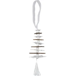 SUSPENSION FLOCONS DE NEIGE EN BOIS 6X31CM