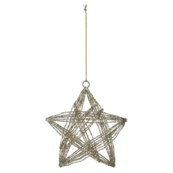 SUSPENSION METAL BOULE OU ETOILE PAILLETTEE