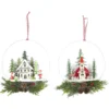 SUSPENSION NOEL EGLISE ET CHALET AVEC LED