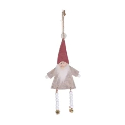 SUSPENSION PERE NOEL CHAPEAU ROSE H.24CM