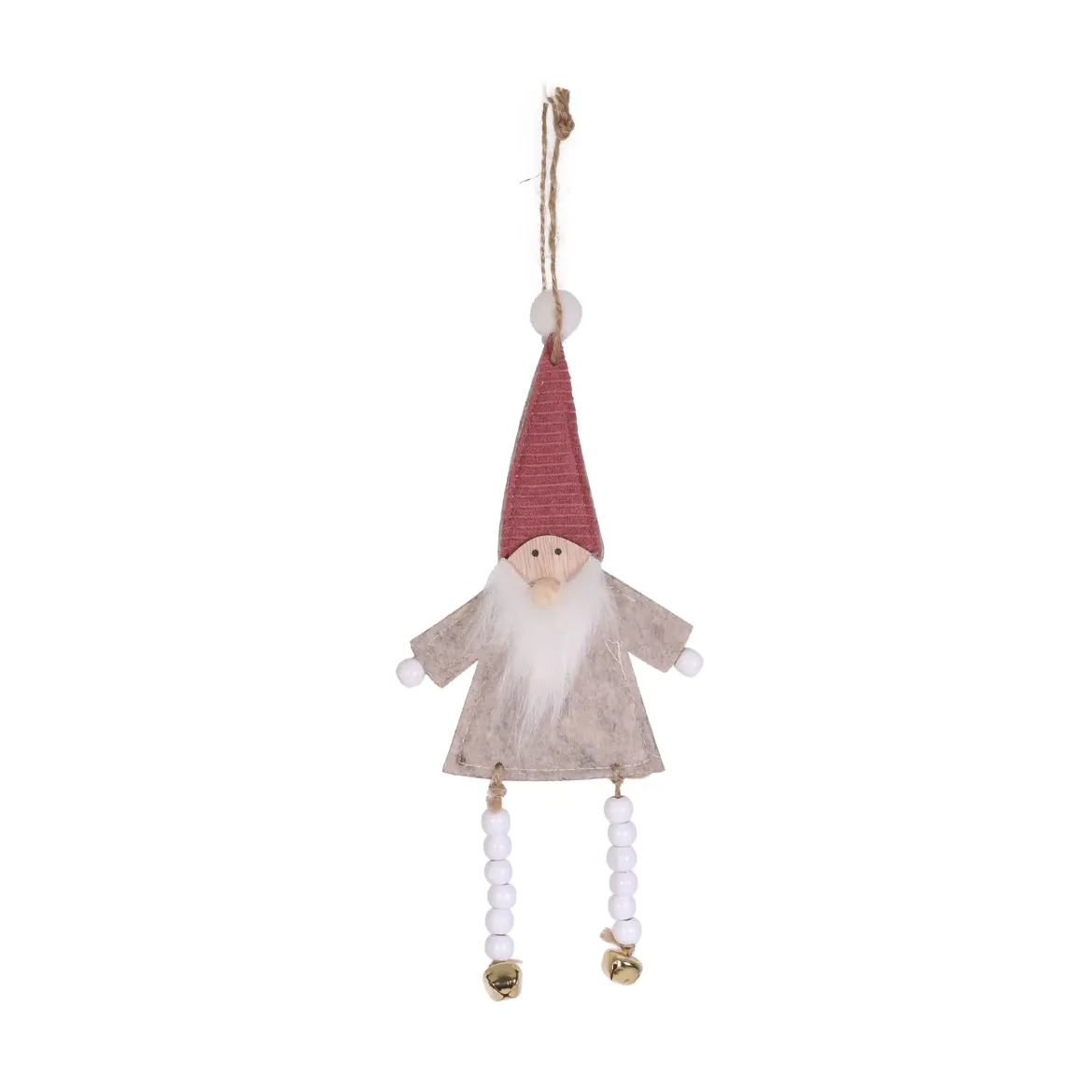 SUSPENSION PERE NOEL CHAPEAU ROSE H.24CM