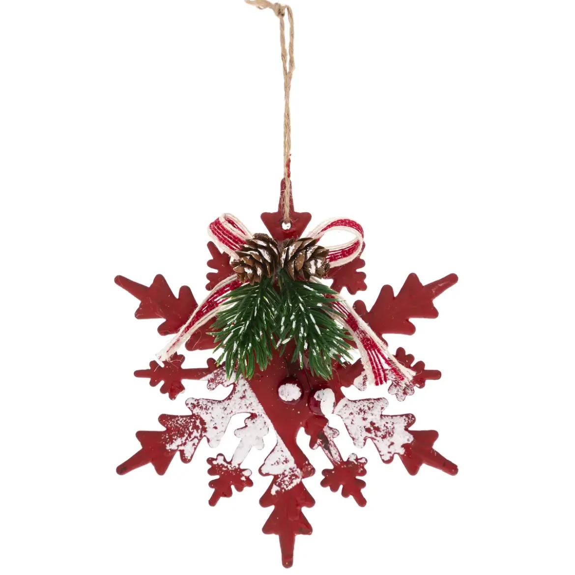 SUSPENSION PLASTIQUE COURONNE FLOCON 10CM