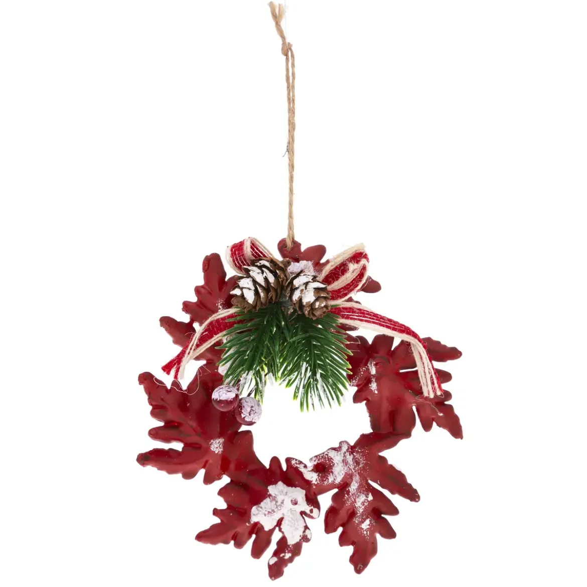 SUSPENSION PLASTIQUE COURONNE FLOCON 10CM