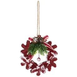 SUSPENSION PLASTIQUE COURONNE FLOCON 10CM